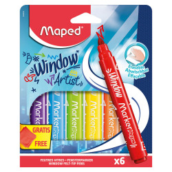 Zestaw flamastrów do szyb Window Marker'Peps - Maped - 6 kolorów