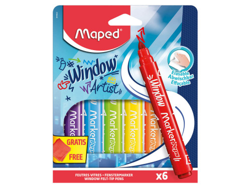 Zestaw flamastrów do szyb Window Marker'Peps - Maped - 6 kolorów