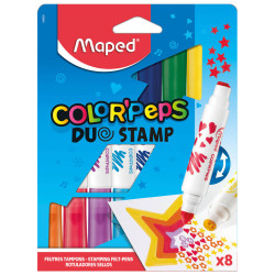 Zestaw flamastrów z pieczątkami Color'Peps - Maped - 8 kolorów