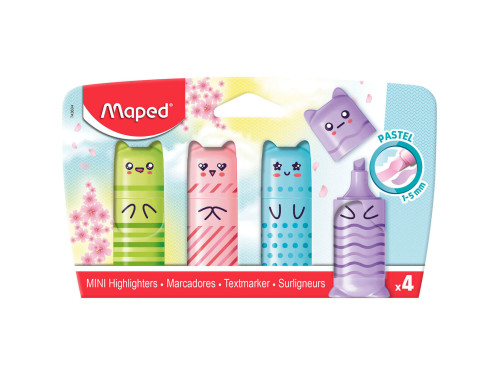 Zestaw zakreślaczy Kawaii - Maped - Pastel, 4 kolory