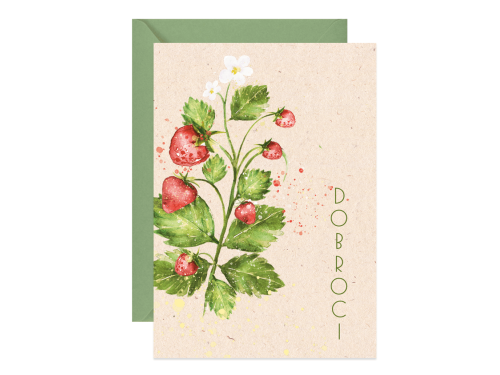 Greeting card A6 - Paperwords - Truskawki Dobroci