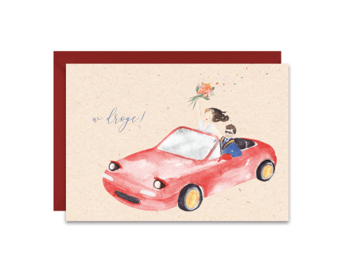 Greeting card A6 - Paperwords - W drogę!