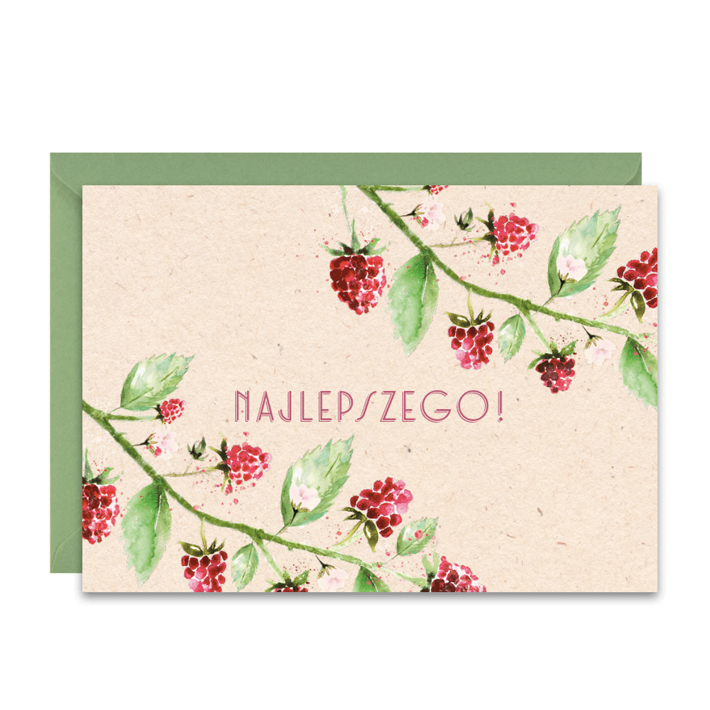 Greeting card A6 - Paperwords - Maliny Najlepszego!