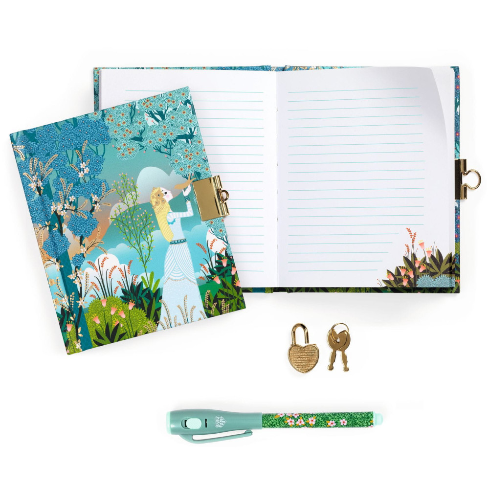 Sekretny pamiętnik z magicznym długopisem Charlotte - Djeco - 10 x 13,5 cm, 88 stron