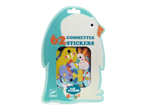Stickers for babies - Djeco - Polar Animals, 62 pcs.