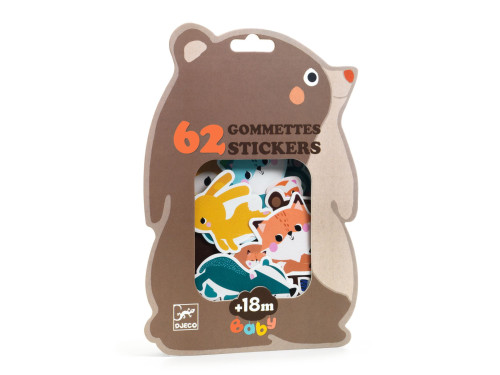 Stickers for babies - Djeco - Forest Animals, 62 pcs.
