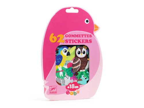 Stickers for babies - Djeco - Birds, 62 pcs.