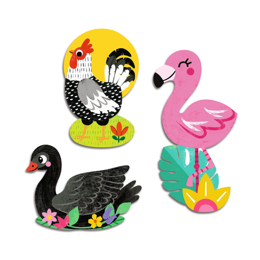 Stickers for babies - Djeco - Birds, 62 pcs.