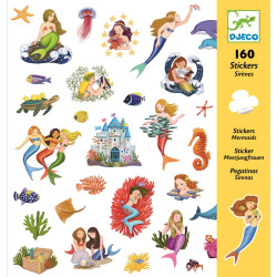 Stickers for kids - Djeco - Mermaids, 160 pcs.