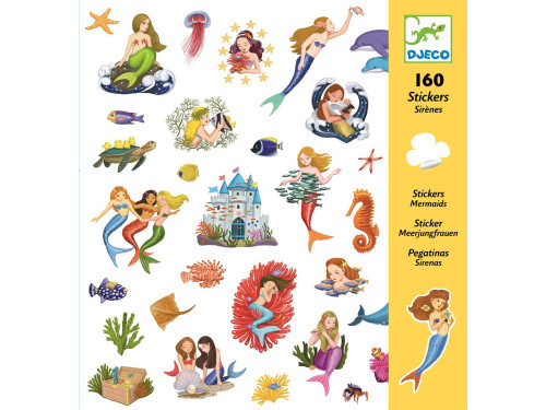 Stickers for kids - Djeco - Mermaids, 160 pcs.