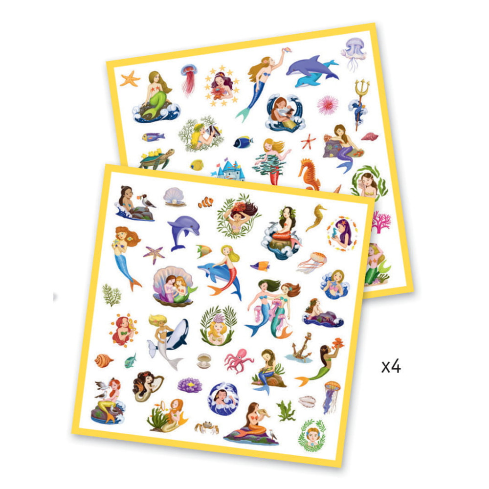 Stickers for kids - Djeco - Mermaids, 160 pcs.