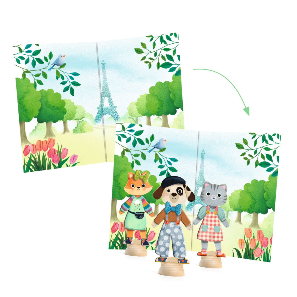 Set of repositionables stickers - Djeco - Hello Paris