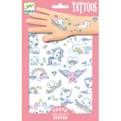 Set of washable tattoos for kids - Djeco - Unicorns