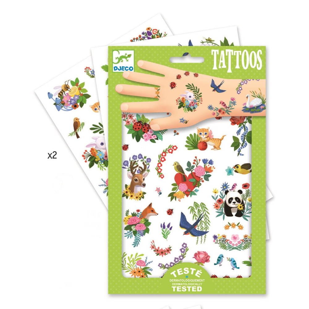 Zestaw tatuaży dla dzieci - Djeco - Wesoła Wiosna