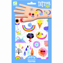 Set of washable tattoos for kids - Djeco - Weather