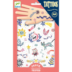 Set of glow in the dark, washable tattoos for kids - Djeco - Dreams