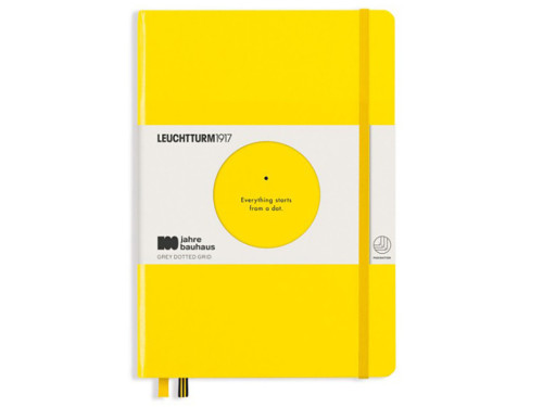 Notatnik Bauhaus - Leuchtturm1917 - Lemon, w kropki, twarda okładka, A5