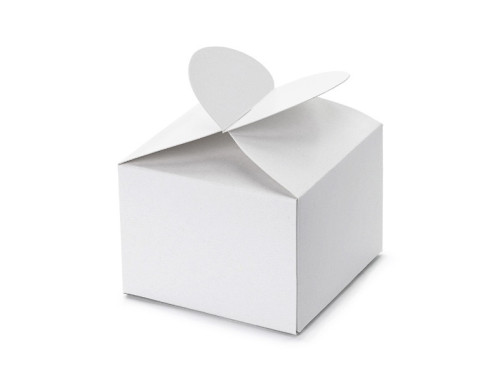 Boxes for guests Heart - white, 10 pcs.