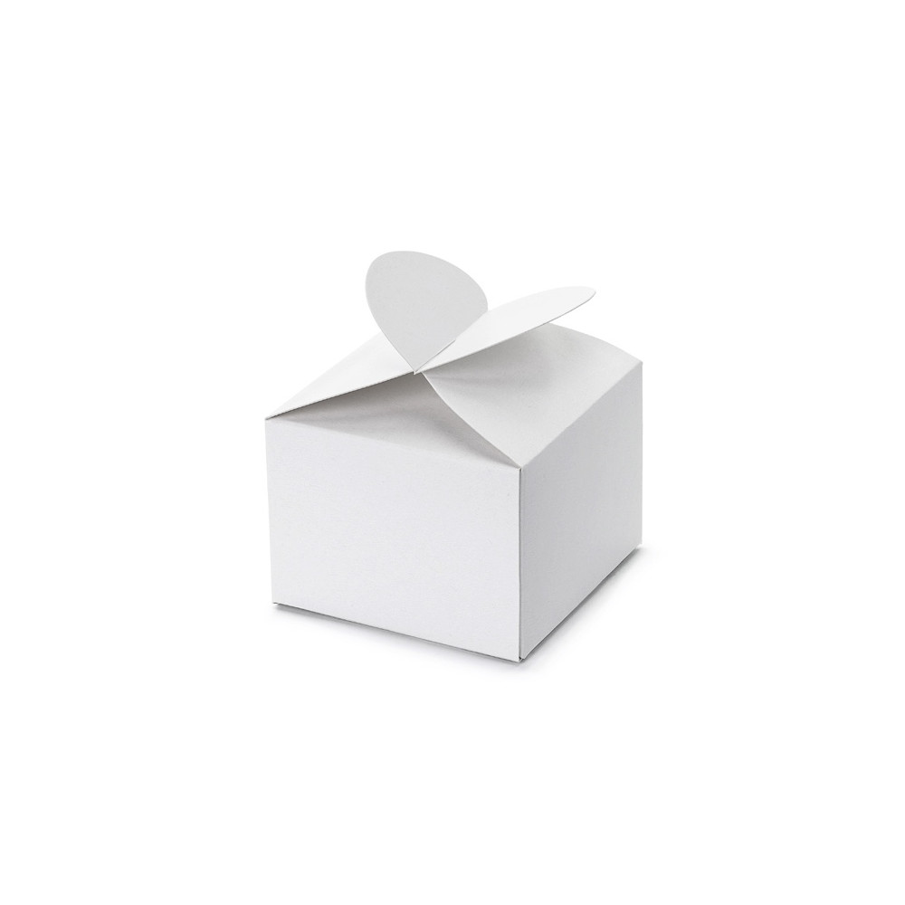 Boxes for guests Heart - white, 10 pcs.