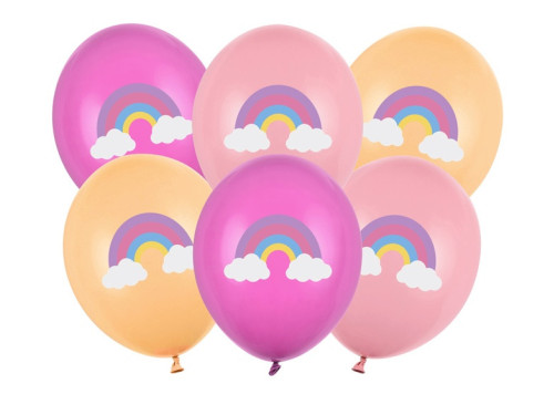 Balony lateksowe Tęcza - 30 cm, 6 szt.