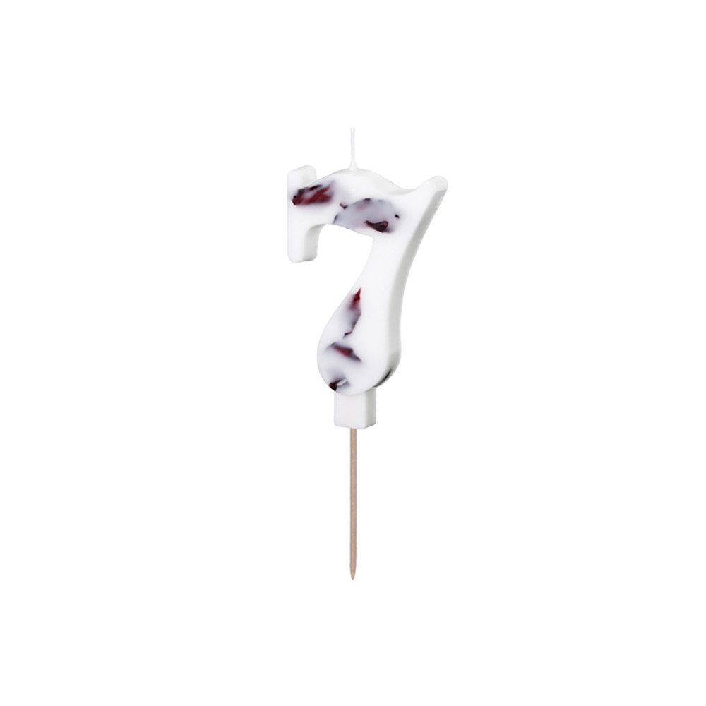 Birthday candle, number 7 - flowers petals, 8 cm