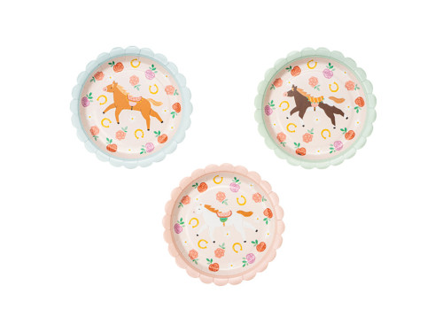 Horses paper plates - 18 cm, 6 pcs.