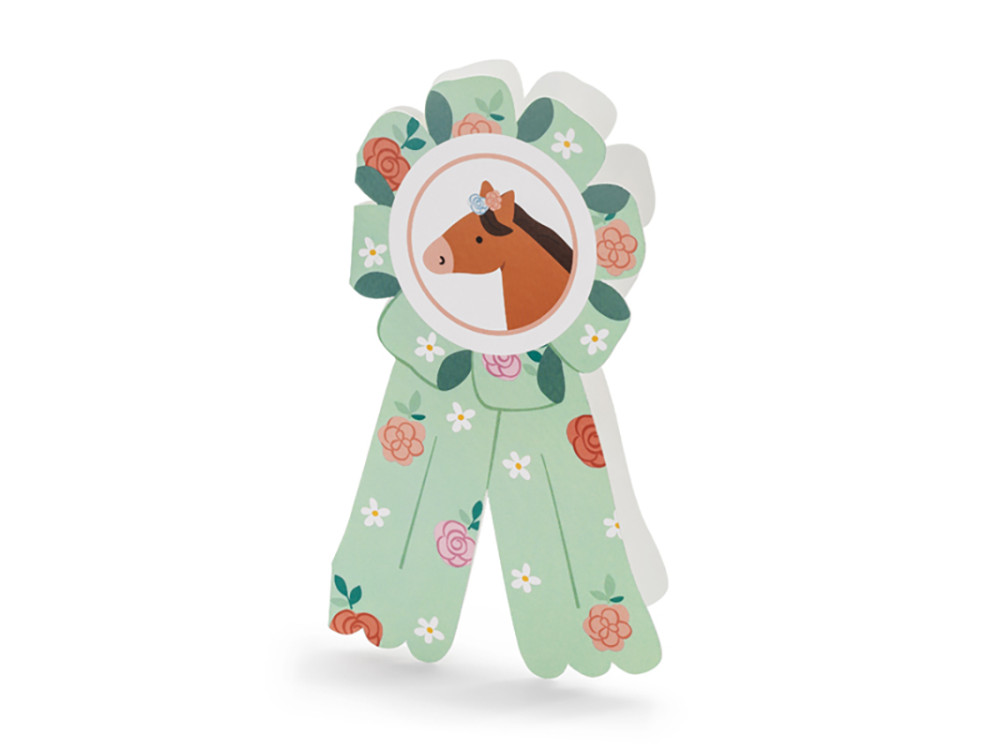 Birthday invitations Horses - green, 6 pcs.