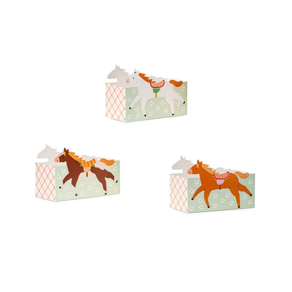 Decorative snack boxes Horses - 3 pcs.