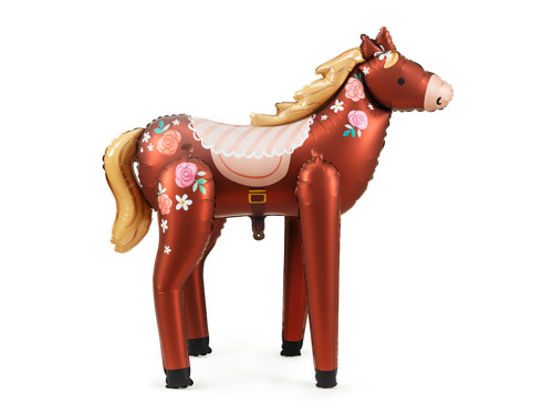 Foil balloon Horse - brown, 110 x 126 cm
