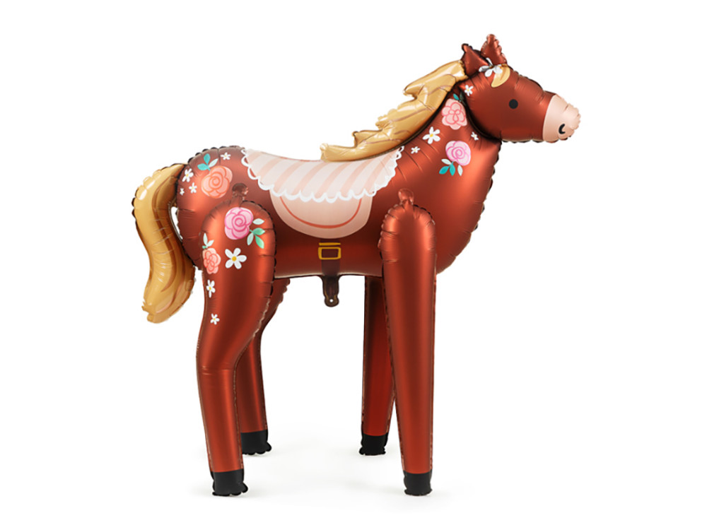 Foil balloon Horse - brown, 110 x 126 cm