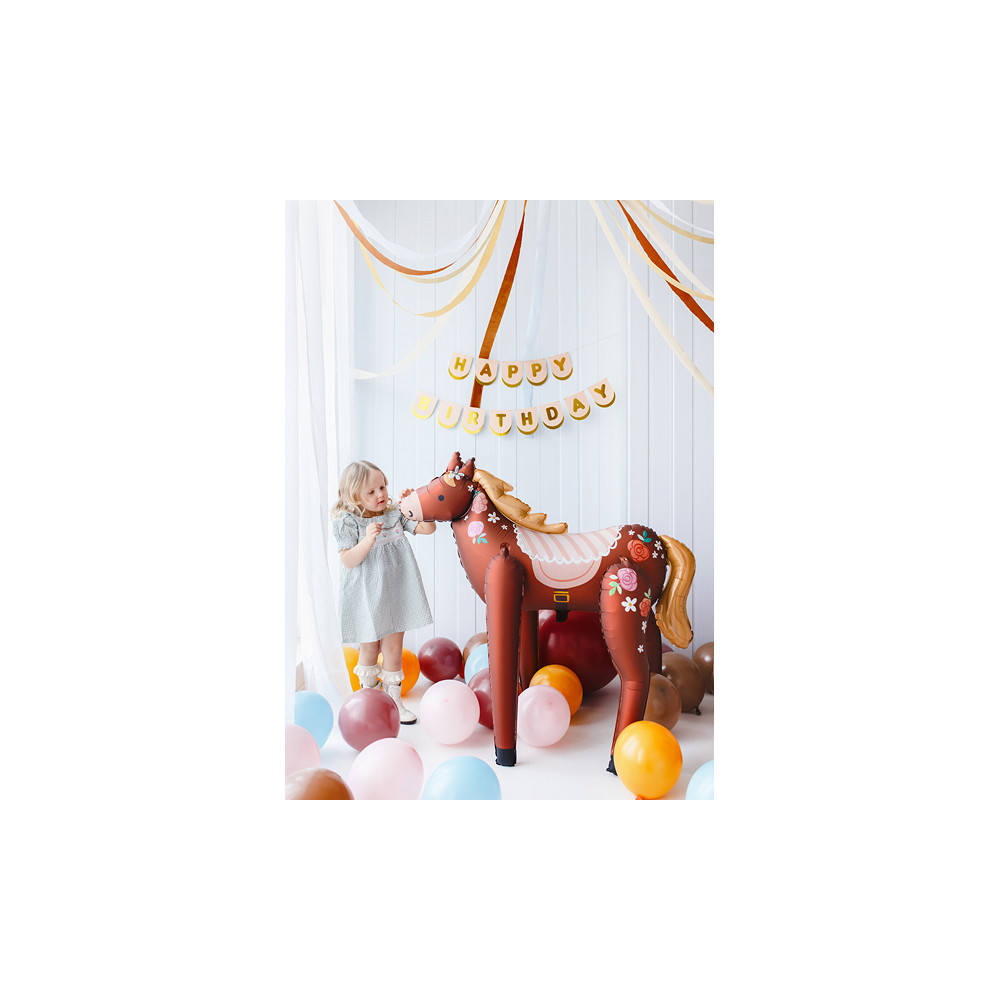 Foil balloon Horse - brown, 110 x 126 cm