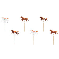 Cupcakes toppers Horses - 13 cm, 6 pcs.