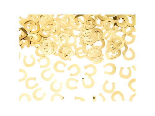 Decorative confetti Horseshoes - gold, 15 g