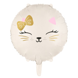 Balon foliowy Kot - beżowy, 45 cm