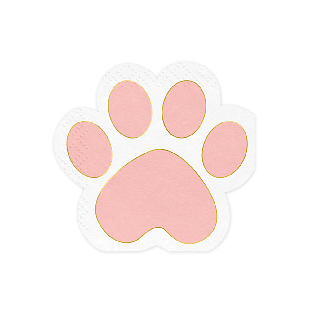 Paper napkins Cat's Paws - pink, 15,5 x 14,5 cm, 12 pcs.