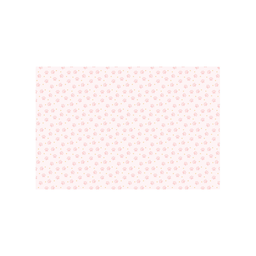 Paper checkered tablecloth Paws - pink, 180 x 120 cm
