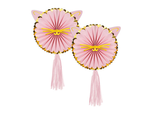 Decorative rosettes Cats - pink, 26 cm, 2 pcs.