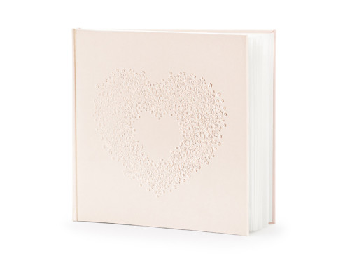 Guest book Heart - light pink, 20,5 x 20,5 cm, 22 sheets