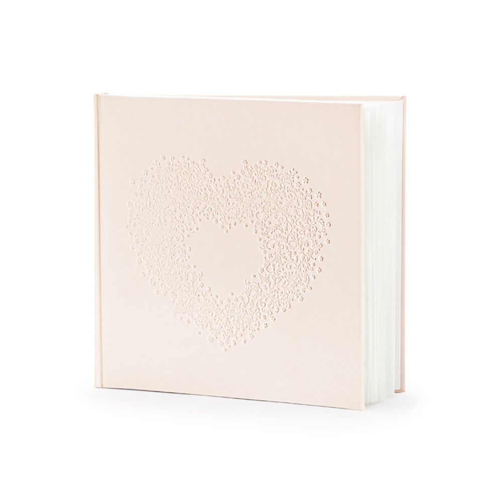Guest book Heart - light pink, 20,5 x 20,5 cm, 22 sheets
