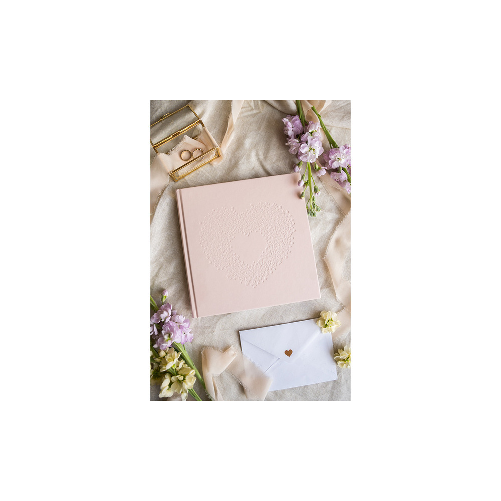 Guest book Heart - light pink, 20,5 x 20,5 cm, 22 sheets