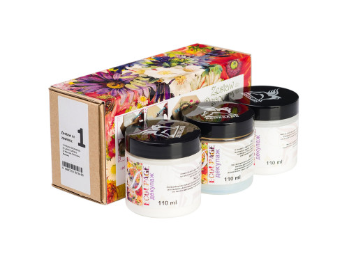 Zestaw do decoupage z klejem i werniksami - Renesans - 3 x 110 ml