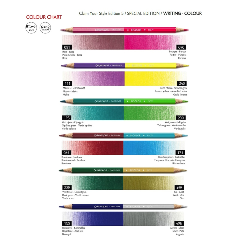 Zestaw kredek Prismalo Bicolor Limited Edition - Caran d'Ache - 6 szt.