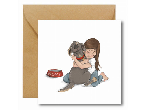 Greeting card - Hi Little - Dog, 14,5 x 14,5 cm