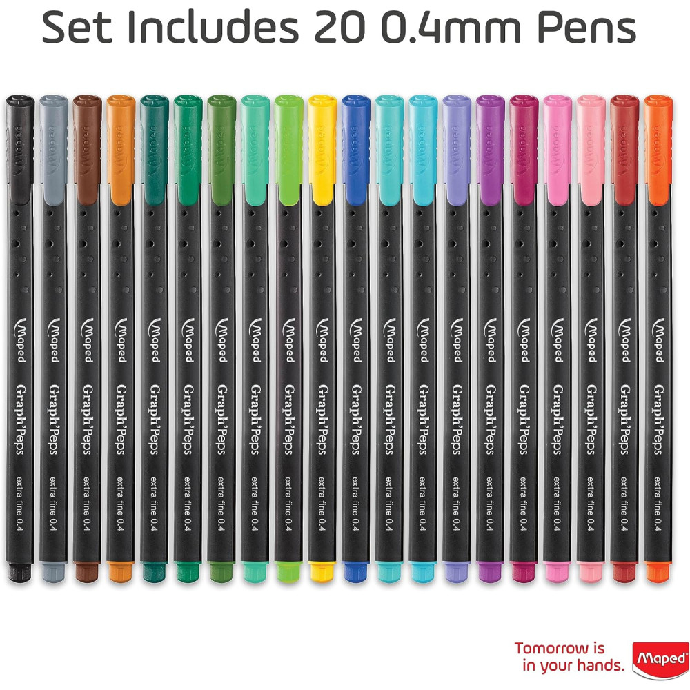 Set of Graph’Peps fine point pens - Maped - 0,4 mm, 20 pcs.