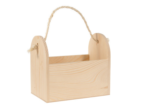 Wooden Basket Container with String