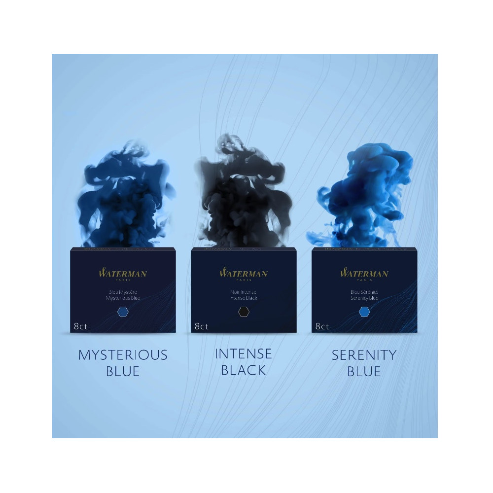 Long International Ink Cartridges - Waterman - Mysterious Blue, 8 pcs.