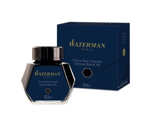 Ink for fountain pens - Waterman - Intense Black, 50 ml