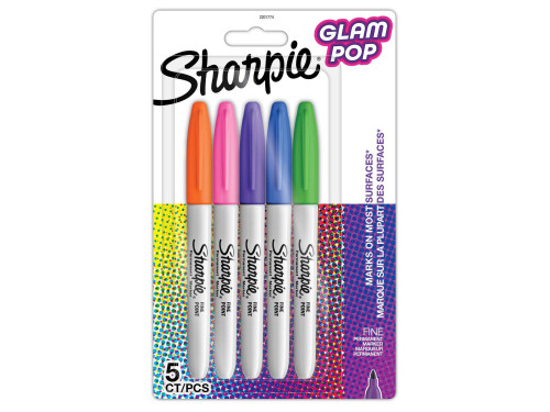 Set of permanent markers Glam Pop - Sharpie - 1 mm, 5 pcs.