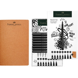 Set of Pitt Artist Pens with sketchbook - Faber-Castell - 9 pcs.