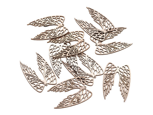 Drewniane kształty Skrzydła - DpCraft - naturalne, 6 cm, 9 szt.